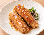 万能くろ酢たれで梨のごちそう豚ロール