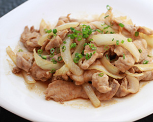 万能くろ酢だれを使った生姜焼き